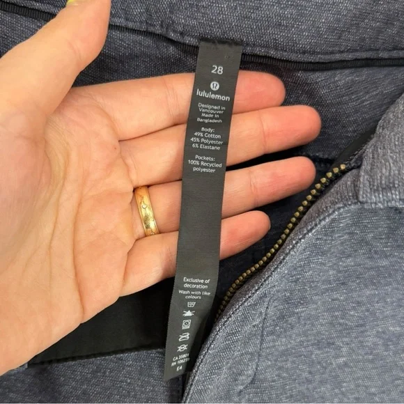 SOLD LULULEMON ABC Pant Skinny *Tech Canvas 32" Size 28 Heathered Deep Navy - Picture 10 of 11